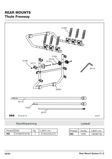 REAR MOUNTS Thule Freeway 968 - Varerum.dk