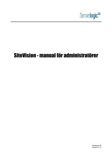 SiteVision - manual för administratörer - Sambruk