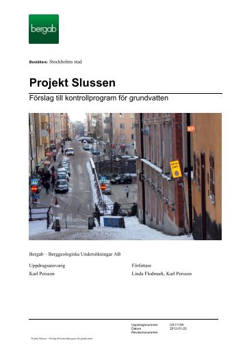 Förslag till kontrollprogram för grundvatten - Structor