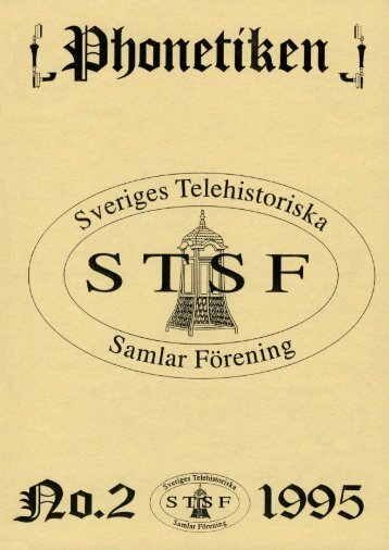 Ur innehållet - Sveriges Telehistoriska SamlarFörening