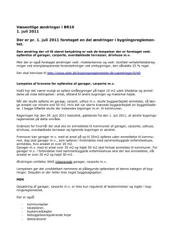 væsentlige ændringer i bygningsreglementet - Kalundborg Kommune