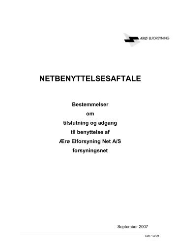 Netbestemmelser - Ærø Elforsyning A.M.B.A.