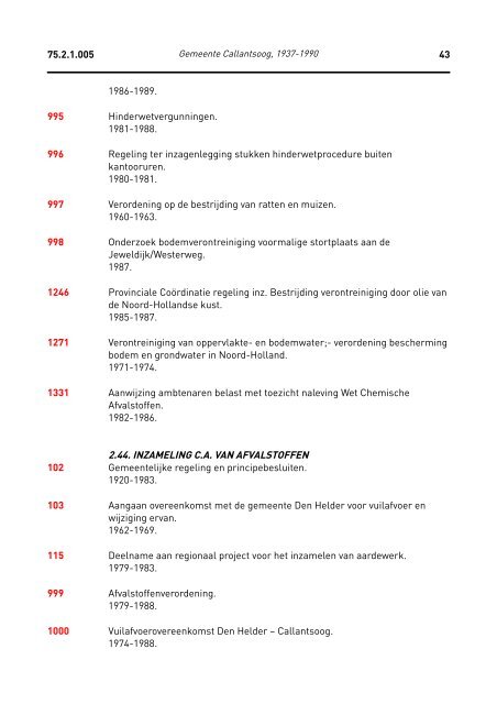 Gemeente Callantsoog, 1937-1990 - rubriek - Regionaal Archief ...