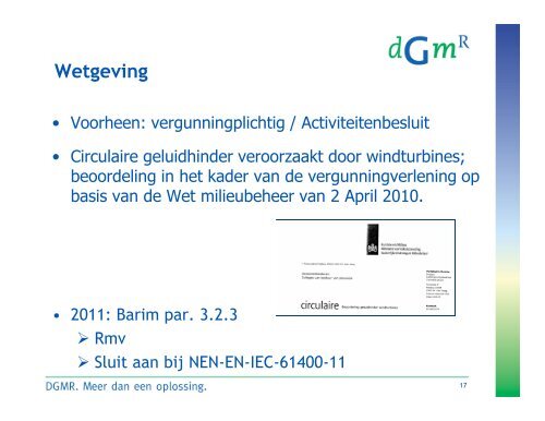 Geluid van windturbines en de toepassing in Geomilieu - DGMR