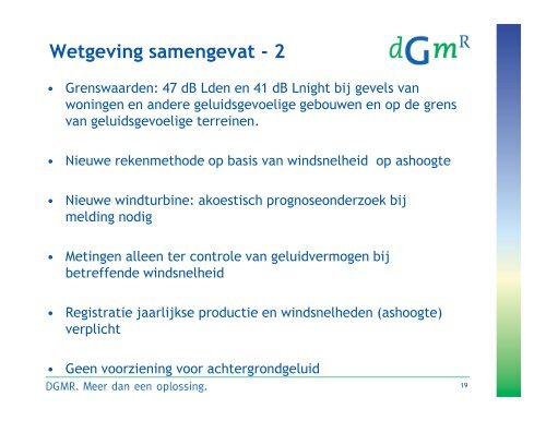 Geluid van windturbines en de toepassing in Geomilieu - DGMR