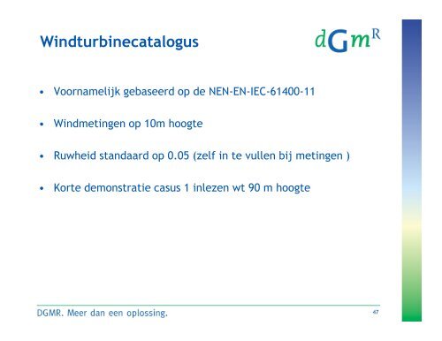 Geluid van windturbines en de toepassing in Geomilieu - DGMR