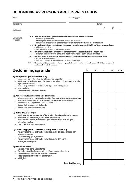Bedömning av persons arbetsprestation - Vaasa