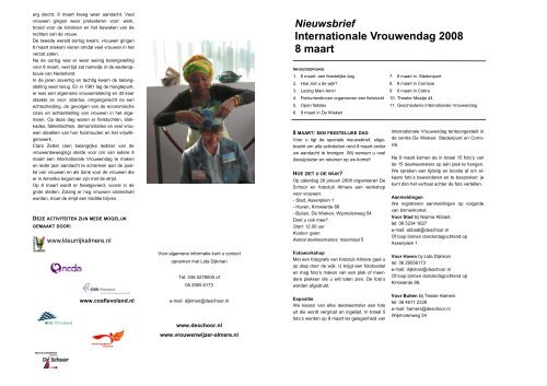 Nieuwsbrief 8 maart 2008 internationale vrouwendag