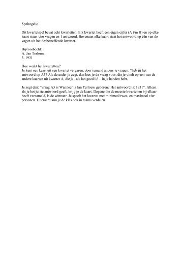 Kwartetspel over Jan Terlouw - Lemniscaat