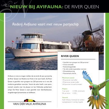 Nnieuw bij AVifAunA: dE RivER QuEEn