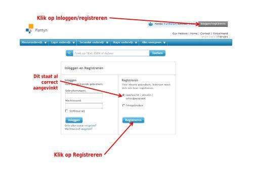 Registreren als een contactpersoon op school - Plantyn