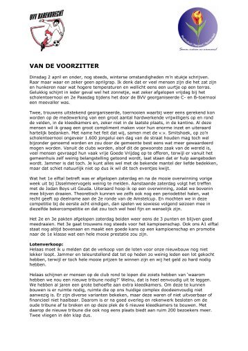 BVV BARENDRECHT NIEUWSBRIEF – ZOMERSPECIAL