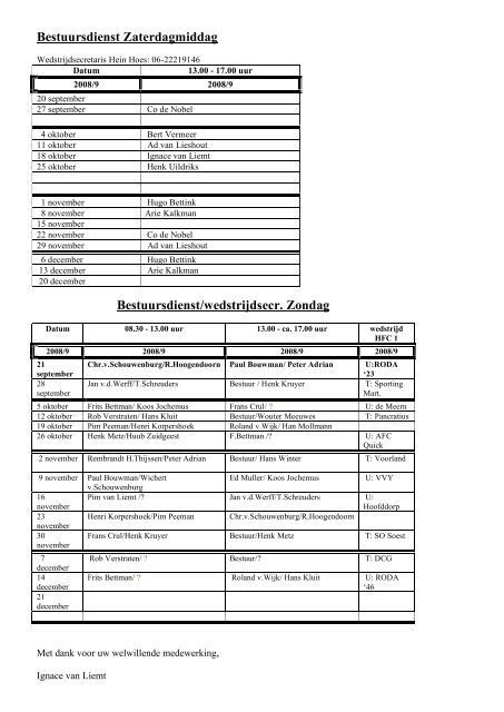 Mini's, seizoen 2008-2009 - Koninklijke HFC