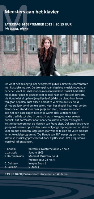 Brochure seizoen 2013/2014 - Klassiek aan de Rijn