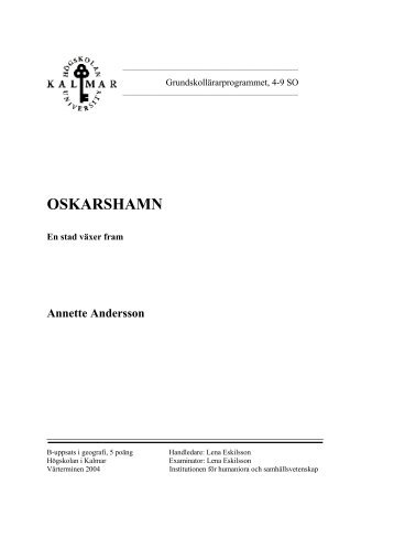 OSKARSHAMN - Högskolan i Kalmar