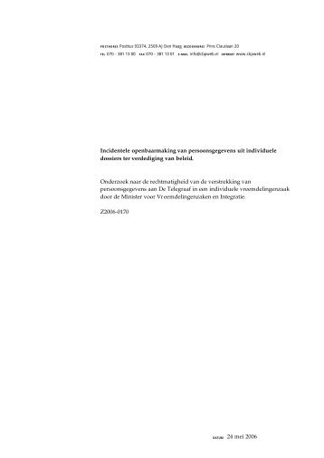 Individuele dossiers in handen van bestuurders niet voor media