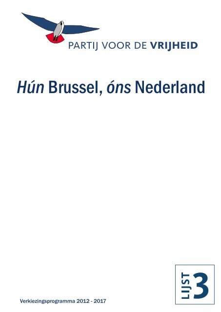 Verkiezingsprogramma 2012 - Pvv