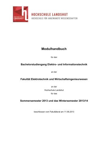 Modulhandbuch BA Elektro- und Informationstechnik - Hochschule ...