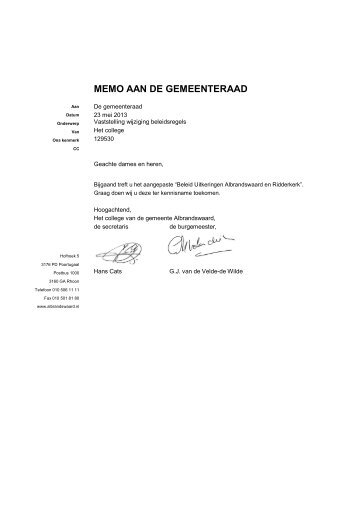 Memo 2013 129530 vaststelling wijziging Beleidsregels WWB IOAW ...