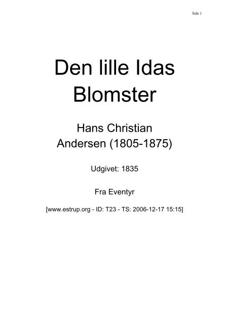 Den lille Idas Blomster