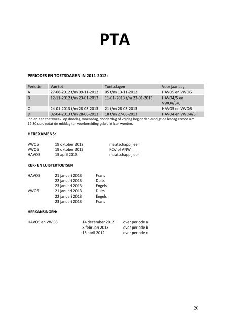 Examenreglement Havo-4 2012-2013 def - Melanchthon