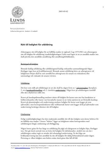 PM Rätt till ledighet för utbildning (pdf 55 kB - nytt fönster)