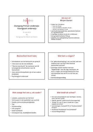 naar voortgezet onderwijs (Mirjam Damen) - Bosk