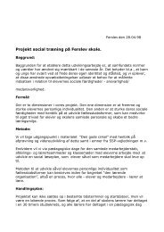 Projekt social træning på Ferslev skole.