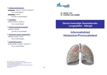 Informatieblad Histamine-Provocatietest - Sint-Andriesziekenhuis Tielt