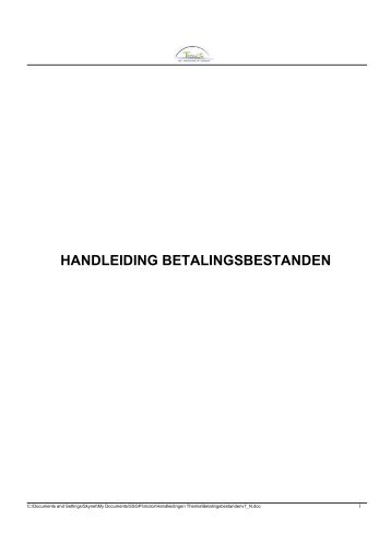 HANDLEIDING BETALINGSBESTANDEN - ssgpi