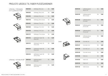 PRISLISTE LØSDELE TIL FABER ... - Roskilde-gardiner