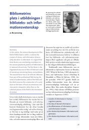 Bibliometrins plats i utbildningen i biblioteks- och infor ...