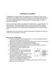 Pedometer Fact Sheet - Winnipeg in motion