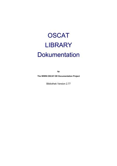 OSCAT LIBRARY Dokumentation - Automation