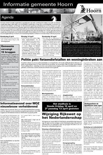 Hoorn informatiepagina's 8 april 2009 - Gemeente Hoorn