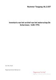 Waterschap De Schermeer - rubriek - Regionaal Archief Alkmaar