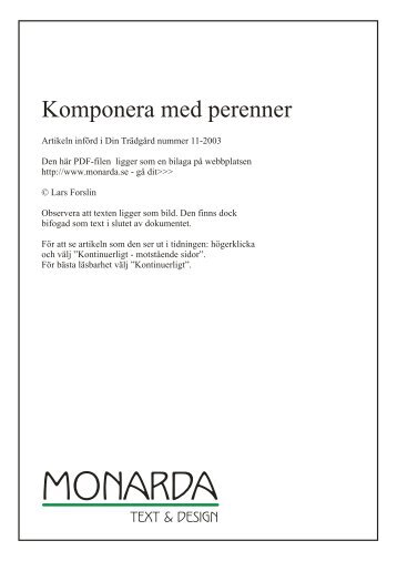 Komponera med perenner Forslin - Monarda