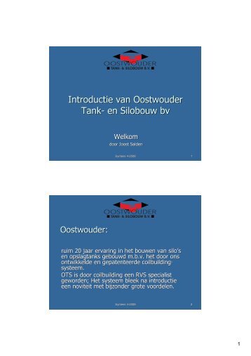 Introductie van Oostwouder Tank- en Silobouw bv - Syntens