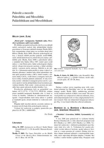 Paleolit a mezolit Paleolithic and Mesolithic Paläolithikum und ...