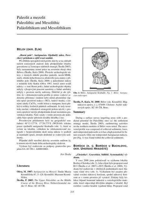 Paleolit a mezolit Paleolithic and Mesolithic Paläolithikum und ...