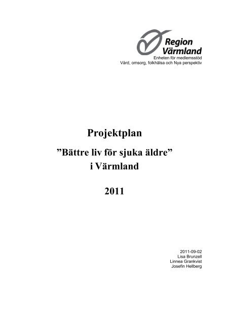 Projektplan 2011 - Region Värmland