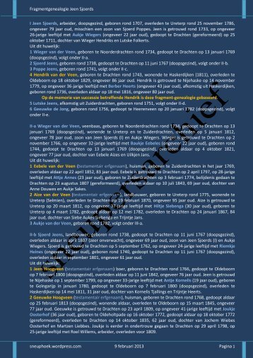 Fragmentgenealogie Jeen Sjoerds sneuphoek.wordpress.com 9 ...