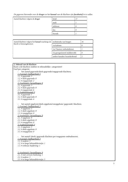 Eerstelijnsklachtenrapport 2008 - Vlaamse Ombudsdienst