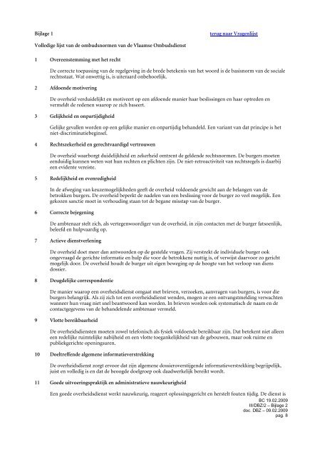 Eerstelijnsklachtenrapport 2008 - Vlaamse Ombudsdienst