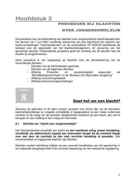 Eerstelijnsklachtenrapport 2008 - Vlaamse Ombudsdienst