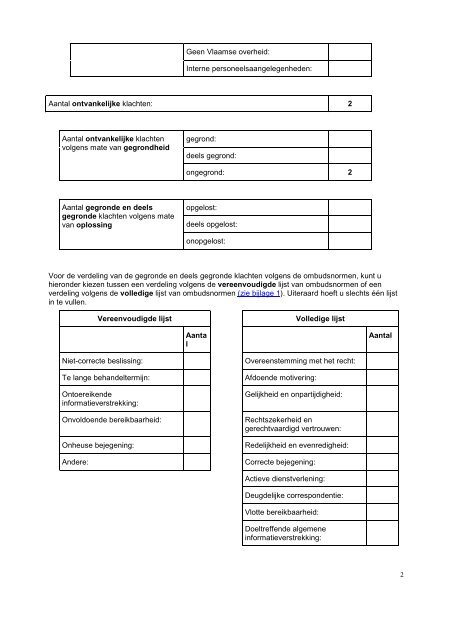 Eerstelijnsklachtenrapport 2008 - Vlaamse Ombudsdienst