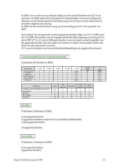 Eerstelijnsklachtenrapport 2008 - Vlaamse Ombudsdienst