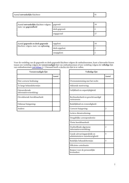 Eerstelijnsklachtenrapport 2008 - Vlaamse Ombudsdienst