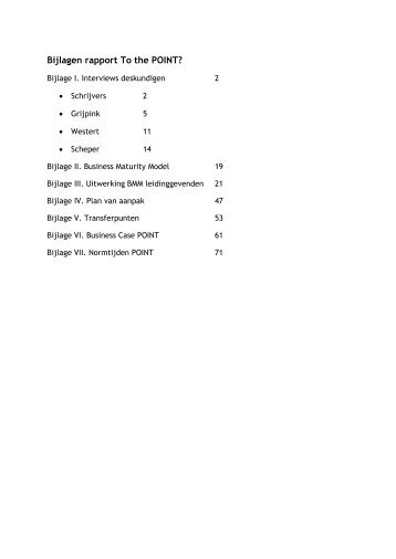 Bijlagen rapport To the POINT? - Stichting Transmurale Zorg Den ...