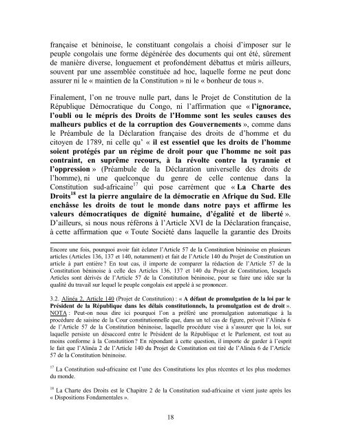 Projet de Constitution de la République Démocrtique du